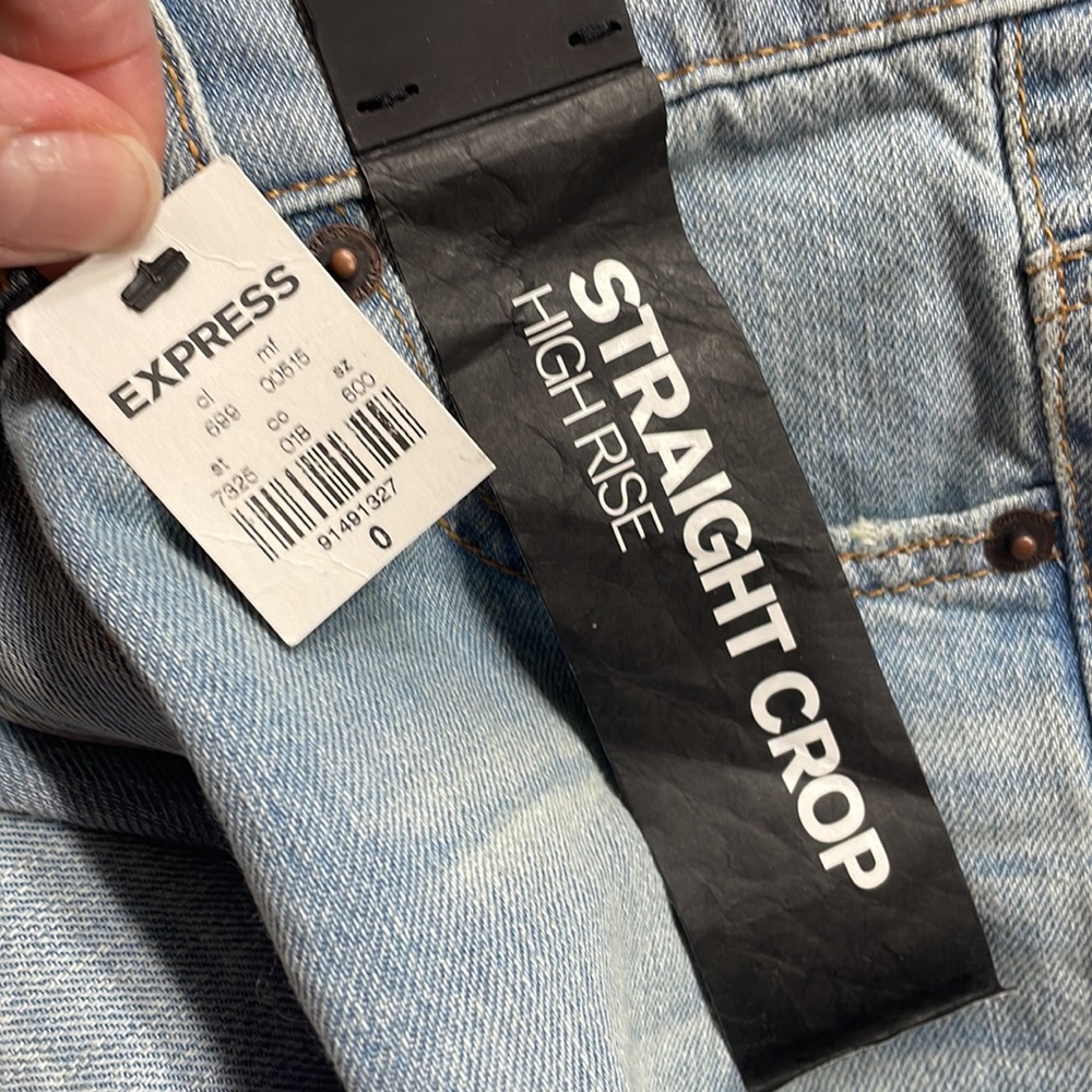 NWT | Express Straight Crop High Rise Jeans - Picture 10 of 10